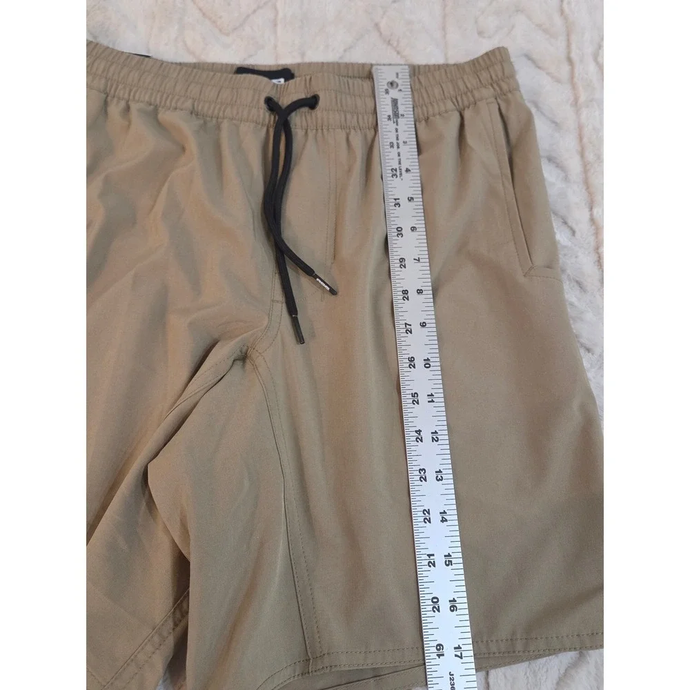 RSQ Active Shorts Mens Small Khaki Tan Elastic Waist Drawstring NWT MAS202201